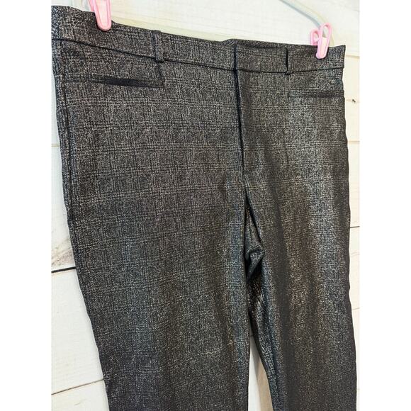 Banana Republic Sloan Pants Sz 16 Black Gold Shimmer Festive Holiday Party - Picture 6 of 6